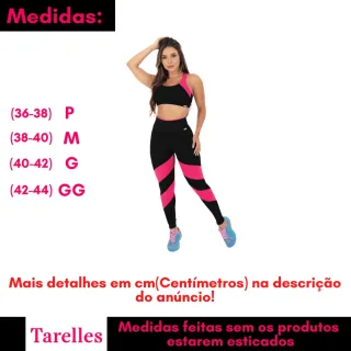 Conjunto Fitness Feminino Tarelles - T0528 e T0529 - Preto - Azul + Bordô