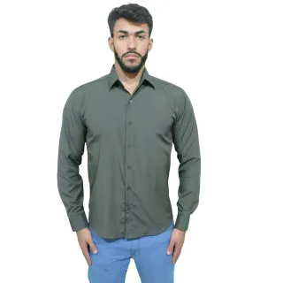 Pronta Entrega Camisas Social Masculina Slim P ao GG no Brasil - Azul Claro