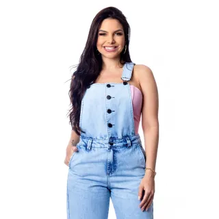 Wide leg jeans jardineira pants - 50