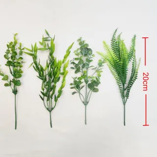 Decoração Casamento, Arranjos e Festas: Kit/3 Matinho de folha planta artificial - 3 x 6411-E(Amarelo)