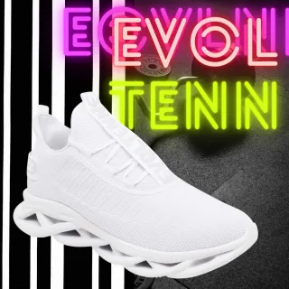 Garantia de Qualidade: Tênis Branco Confortável e Leve para Academia - Feminino, Masculino e Unissex - Preto Amarelo