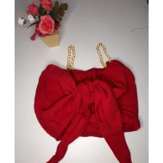 Blusa Cropped com corrente - Promoção diversas cores - Rose cetim1