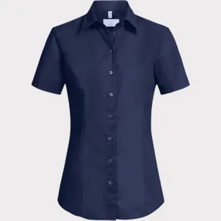 Blusa feminina azul marinho camisete manga curta em gabardine - Azul Marinho
