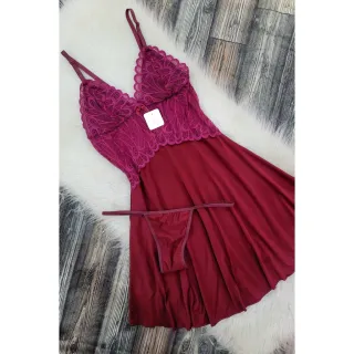 Conjunto Pijama Linha Noite Verão Camisola Sensual com Detalhes em Renda e Calcinha Feminina - Variadas