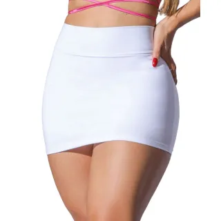 Saia Curta Feminina Cintura Alta em Suplex de Poliamida - Preto