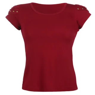 Blusa feminina básica t-shirt com detalhe na manga - Kit 5 unidades - GG