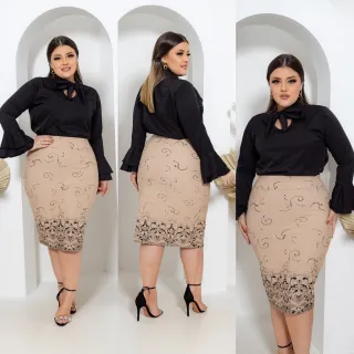 Saia Social Evangélica de Jacard com Elastano - VERDE 4