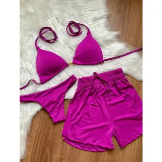 Kit Biquíni 3 Peças - P M G GG - Listrado