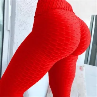 Legging Cintura Alta Disfarça Celulite Grossa Bolha Brocada - Vermelho