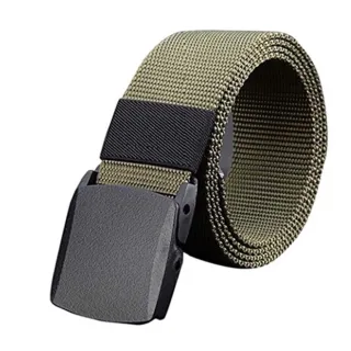 Cinto de Nylon Masculino Largo - Fivela de Plástico - N-3(Dourado)