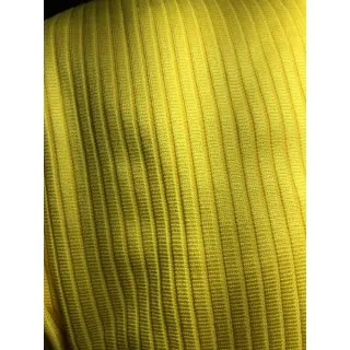 Canelado Manga Longa Amarração Top Cropped na Cintura - Verde Bandeira