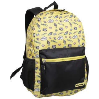 Envio Já! Mochila Geométrica Casual Convoy Impermeável para Trabalho e Universitário - Amarelo