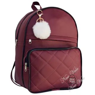 Mochila Feminina com Alças Reguláveis + Chaveiro Pompom - Novo Lançamento! - 68 Bege Pompom