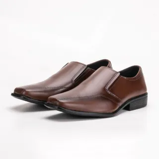 Barato Promoção Sapato Social Masculino Confortável Elástico Bico Quadrado - CAFE