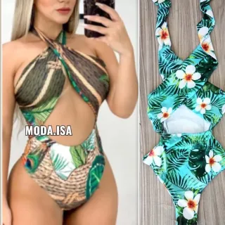 Biquíni Maiô Feminino Suplex Grosso Trançado Cintura Alta - Opção 7