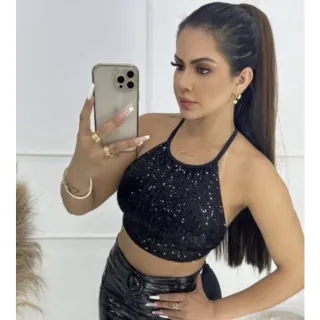 Frente Única Brilho Cropped - Costa Aberta - Unico veste p m