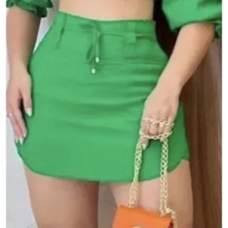 Compre agora a Saia Short Feminina Curta com detalhe de laço e fechamento em cadarço na loja online Raryel - Pink