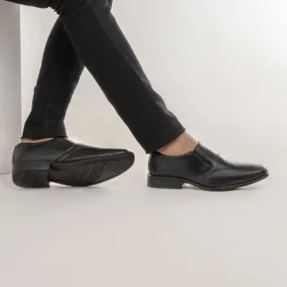 Barato Promoção Sapato Social Masculino Confortável Elástico Bico Quadrado - CAFE