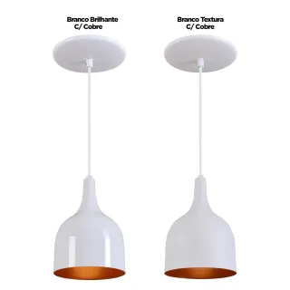 Lustre Gota Pendente Colorido - Alumínio Branco Preto Cobre - Verde