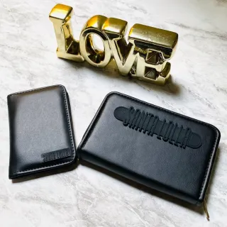 Carteira Feminina em couro com zíper, porta cartões e documentos - cores variadas - KIT SL VERD TIFFANY