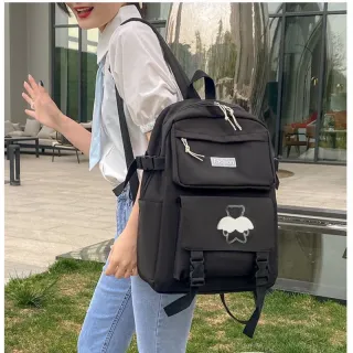 Mochila impermeável unissex grande Jx1436 para escola em nylon - Azul