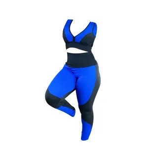Roupa Fitness Conjunto Calça Legging e Top para Academia - Raryel - Azul Escuroo