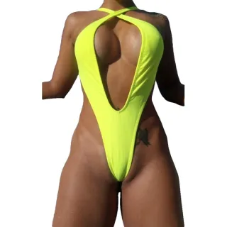 SHMODAS Maiô Decote X - Vermelho