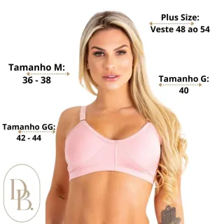 Sustentação Confortável: Sutiã Plus Size Sem Bojo Regulável - Preto