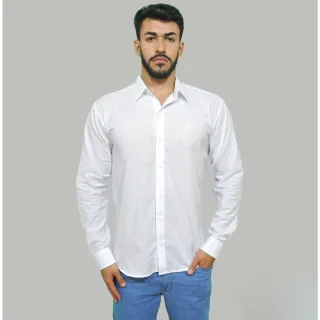 Pronta Entrega Camisas Social Masculina Slim P ao GG no Brasil - Azul Claro