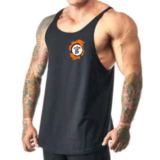 Preta Regata Masculina Algodão Cavada - Bombey - CUBO MAGICO