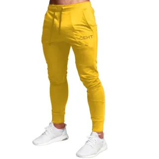 Peluciada Masculina Calça Moletom de Academia com Bolso e Punho Ajustável - VERDE ESCURO/Dourado
