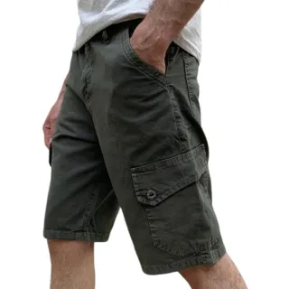 Bermuda Cargo Masculina Brim Preto Bege - Várias Cores - Verde