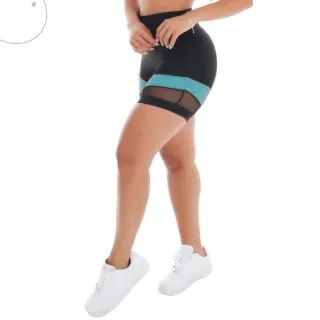 Legging Bermuda Feminina Fitness Short com Tela para Academia - VARIADO