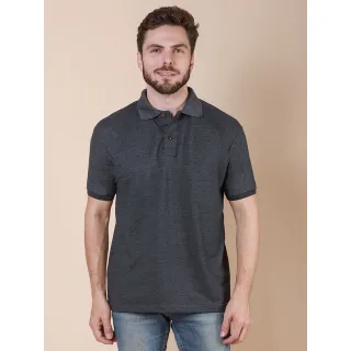 Camisa Masculina Lisa Piquet Gola Polo Básica - Preto