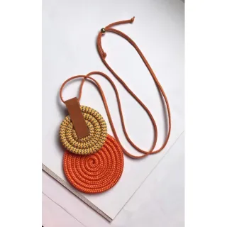 Mandala Dupla Maxi Colar Colorido Artesanal de Corda Náutica - 48. Azul Noite/Chevron