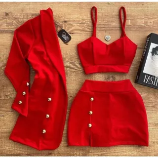 Kit 3 peças blazer - Promoção Raryel - Preto