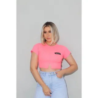 Blusinha Cropped Tshirt Chicago Ribana - Cores Variadas - Azul Bebê