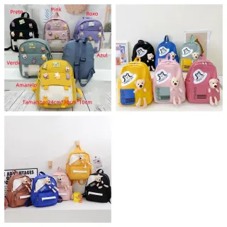 Moda Coreana: Mochila Impermeável Infantil ou Feminina - 4362Azul