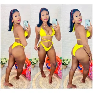 Conjunto asa delta biquíni onça: moda blogueira - Asa delta Vermelho canelado