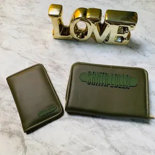 Carteira Feminina em couro com zíper, porta cartões e documentos - cores variadas - KIT SL VERD TIFFANY