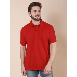 Camisa Masculina Lisa Piquet Gola Polo Básica - Preto