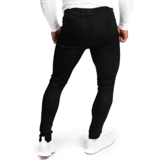 Corte Moderno Calça Jeans Preta Rasgada Masculina Skinny - Rasgada Joelhos