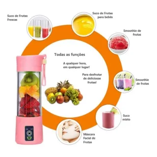 Liquidificador Portátil Recarregável Shake Take Juice Cup - ALEATÓRIO F