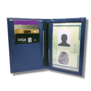 Porta Cartões de Couro Slim Masculino e Feminino - Café Tamanho CNH