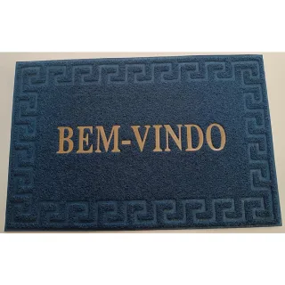 Capacho Emborrachado Bem Vindo para Porta - 50% de Desconto - Preto