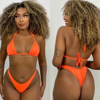 Conjunto asa delta biquíni onça: moda blogueira - Asa delta Vermelho canelado