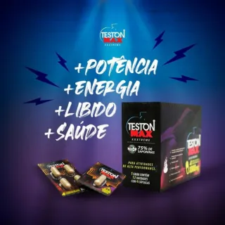 Energia, saúde e libido com Teston Max 1000mg - 100% natural - Único