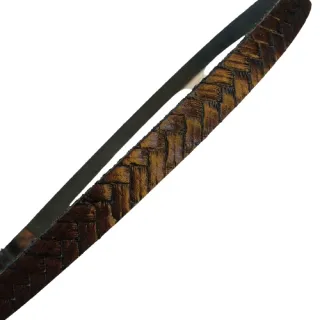 Regulagem de Luxo em Couro para Bandinha de Chapéu - Trança Havana