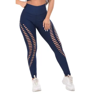 Legging Fitness Cintura Alta Cortes a Laser - Preto