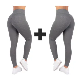 Suplex Fitness Legging Feminina Cintura Alta - Kit 2 Calças - Azul e Azul